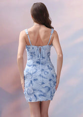 Eulampia | Stunning Blue Homecoming Dress for Transform Your Homecoming Look - Light Blue Floral - PromDressClub